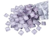 TYNXK 50 Pezzi Fai da Te in Vetro Cristallo colorato Mosaico Pietra Tessere Artigianato Pezzi Puzzle Adatti for sottobicchieri vasi pareti(Light Purple)