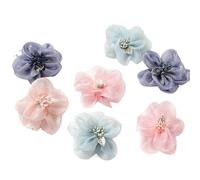 TYNXK Fiore in Tessuto Satinato da 4 cm con stame for Decorazione Artigianale con forcina, Fiore Artificiale con Foglia for Decorazioni Nuziali(Multicolor)