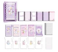 TYNXK Manuale A Fogli Sciolti Loose Leaf Notebook Grid Page Daily Planner Diary Notepad Colorful Binder Journals Cute Handbook Girls Stationery Quaderni A Fogli Sciolti (Color : 04, Size : 103x171mm)