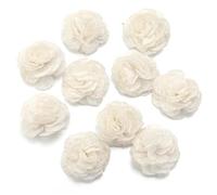 TYNXK Mini Fiore in Tessuto Chiffon colorato da 4 cm for invito di Nozze Artificiale for Decorazione di Abiti da Cucito(Beige,10Pcs)
