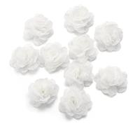 TYNXK Mini Fiore in Tessuto Chiffon colorato da 4 cm for invito di Nozze Artificiale for Decorazione di Abiti da Cucito(White,10Pcs)