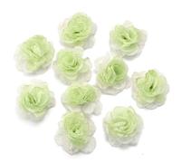 TYNXK Mini Fiore in Tessuto Chiffon colorato da 4 cm for invito di Nozze Artificiale for Decorazione di Abiti da Cucito(Light Green,10Pcs)
