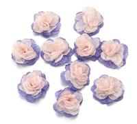 TYNXK Mini Fiore in Tessuto Chiffon colorato da 4 cm for invito di Nozze Artificiale for Decorazione di Abiti da Cucito(Light Pink,10Pcs)