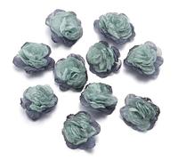TYNXK Mini Fiore in Tessuto Chiffon colorato da 4 cm for invito di Nozze Artificiale for Decorazione di Abiti da Cucito(Dark Blue,10Pcs)