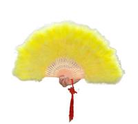 TYNXK Ventaglio con Piume Feather Fan Foldable Handmade Hand Peacock Fans Palace Decorative Wedding Party Dance Props Christmas Decoration(Color 15)