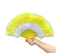 TYNXK Ventaglio con Piume Feather Fan Foldable Handmade Hand Peacock Fans Palace Decorative Wedding Party Dance Props Christmas Decoration(Color 06)