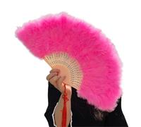 TYNXK Ventaglio con Piume Feather Fan Foldable Handmade Hand Peacock Fans Palace Decorative Wedding Party Dance Props Christmas Decoration(Color 18)