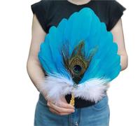 TYNXK Ventaglio con Piume Feather Fan Round Photo Shoot Stage Performance Props And Down Handheld(Color 11)