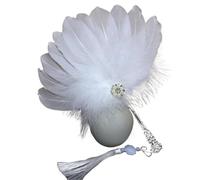 TYNXK Ventaglio con Piume Feather Fan Round Photo Shoot Stage Performance Props And Down Handheld(Color-04)