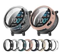 Tyogeephy Cover Compatibile con Amazfit Active Max custodia con vetro temperato,custodia rigida in PC Case pellicola protettiva HD custodia protettiva antiurto per Active Max custodia uomo donna