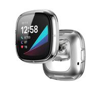 Tyogeephy Custodia Compatibile con Fitbit Versa 3/Sense Proteggi schermo Morbido TPU Resistente ai graffi Full Cover per Versa 3/Sense New Smartwatch Accessori