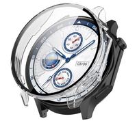 Tyogeephy Custodia Compatibile con OnePlus Watch 2, PC Cover Rigida con Vetro Temperato Protezione di Schermo, [Durezza 9H] Case per Oppo Watch X