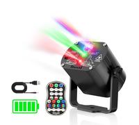Tyonto LED Luci Discoteca Da Palla Wireless 4500mAh, Con 60 Effetti Stroboscopici, Testa Mobile Controllate Dalla Musica. Include Telecomando e Cavo USB 2M Per DMX DJ (Tipo Di Batteria, Nero)