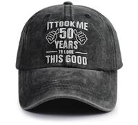 TypasTdqk Regalo per il 50° compleanno per donne e uomini, 50 anni per guardare questo buon berretto da baseball, cappello vintage 1975, decorazioni per la festa della mamma per papà mamma Mimi nero