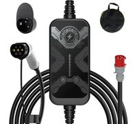 Type 2 Fast Charging Cable CEE Plug 11KW Corrente Regolabile [6/8/10/13/16A] Caricatore Portatile per VE Tipo 2 con Display LED, Ritardo di Temporizzazione 1-10 Ore, Supporto per Pistola e Borsa,10m