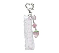 (Type A) Elegante ciondolo per cellulare con nastro e perline, decorato con una farfalla.
