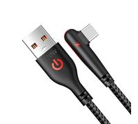 Type C Charger - Fast Charging USB Č Cable | 120W Cord | 90 Degree Right Angle USB Č Charging Cable | Durable Nylon For Men Women