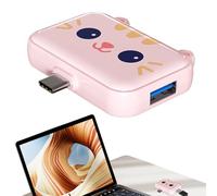 Type C Docking Station, Computer Hub, Multiport Adapter, 3-in-1 Connection, High-Speed Transfer, Compact Build, Easy Plug-In, Space Saver, Phone, Tablet Use, 2.28x2.13x0.47 inches