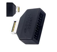 Type E19p Interface Converter, USB 3.2e to 19p Two-Port Adapter Header for Internal Motherboard Extension, ABS Ideal for Cable Management and Data Transfer in Office, 1x2.6x2.5cm