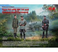 Type G4 With Mg 34 And German Staff Personnel 1:24 Plastic Model Kit ICM