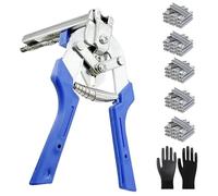Type M Nail Ring Pliers, Hog Ring Pliers, Ergonomic Grip, Wire Cage Plier with 1200/2400/3200pcs M Clips for Fence Fastening, Upholstery Installation, Animal Cages (A,3000PCS)