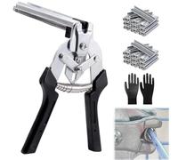 Type M Nail Ring Pliers, Hog Ring Pliers, Ergonomic Grip, Wire Cage Plier with 1200/2400/3200pcs M Clips for Fence Fastening, Upholstery Installation, Animal Cages (B,1200PCS)