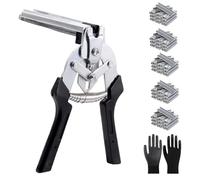 Type M Nail Ring Pliers, Hog Ring Pliers, Ergonomic Grip, Wire Cage Plier with 1200/2400/3200pcs M Clips for Fence Fastening, Upholstery Installation, Animal Cages (B,3000PCS)