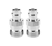 Type N to BNC Adapter 2 - Pack | Female RF Connector for Coaxial Cable Conversion | 0-6GHz Frequency & 50Ω Impedance | Gold - Plated Copper with PTFE Insulation