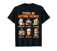 Type of Autumn Drinks Spice Hot Cocoa Sweater Weather Vibes Maglietta