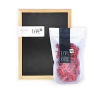 TYPE OH Lavagna magnetica (30 x 40 cm) con 200 lettere magnetiche moderne, numeri e caratteri speciali, ideale per menu, lista della spesa, lettera/messaggistica