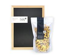 TYPE OH Lavagna magnetica (30 x 40 cm) con 200 lettere magnetiche moderne, numeri e caratteri speciali, ideale per menu, lista della spesa lettera/messaggi, lavagna con lettere (gialla gaga)