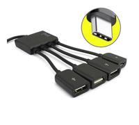 (typec) 4 Port MicroUSB TypeC Power OTG Extenders Hub Cable Black For Tablets Smartphones Charging Connection Multicolor
