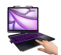 typecase Custodia con tastiera per iPad Pro 13 (M4) e iPad Air 13 (M3/M2, 2025/2024), Trackpad, rotazione a 360°, wireless, retroilluminata a 11 colori per iPad Pro 12,9 (6a/5a/4a/3a generazione),