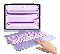 typecase Custodia con tastiera touch per iPad Pro 11" (M4) 2024, tastiera wireless con retroilluminazione a 11 colori, protezione girevole a 360°, custodia protettiva con portapenne, trackpad