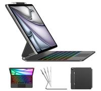 typecase Custodia per tastiera per iPad Air 13 (M3 2025 / M2 2024) e iPad Pro 12.9 (6a, 5a, 4a, 3a generazione), tastiera magica, supporto magnetico facile da impostare, trackpad multi-touch