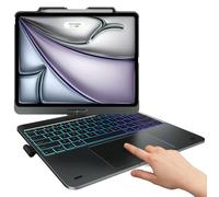 typecase Custodia per tastiera per iPad Air 13 "(M3 2025/M2 2024), girevole a 360°, trackpad multi-touch, custodia protettiva wireless retroilluminata a 11 colori con portapenne, accensione e