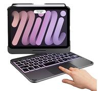 typecase Custodia per tastiera per iPad Mini 6 - Trackpad - Custodia wireless con tastiera per iPad Mini 6a generazione 8,3" 2021-10 colori retroilluminata - Grigio scuro