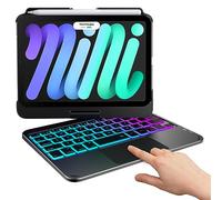 typecase Custodia per tastiera per iPad Mini 6 - Trackpad - Custodia wireless con tastiera per iPad Mini 6a generazione 8,3" 2021-10 colori retroilluminata - Nero notte