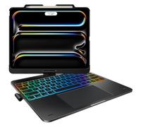 typecase Custodia touch con tastiera per iPad Pro 13" (M4, 2024), iPad Air 13" (M3, 2025/M2, 2024) e iPad Pro 12,9 (6a/5a/4a/3a generazione), trackpad, girevole a 360°, retroilluminazione a 11 colori