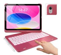typecase Custodia Touch iPad di 10a generazione con tastiera (11,9 pollici, 2022), trackpad multi-touch, retroilluminazione a 10 colori, girevole a 360°, sottile e leggera, per Apple iPad 10a