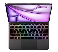 typecase Edge Pro Custodia per tastiera per iPad Air 33 cm M4/M3/M2 2026-2024 e iPad Pro 12,9" 6a-3a generazione, retroilluminazione RGB per tasto, stile magico, corpo in alluminio, trackpad