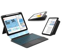 typecase Folio Duo - Custodia per iPad di 11a e 10a generazione con tastiera (11" 2025 A16 e 11" 2022), tastiera magnetica staccabile, modalità ritratto orizzontale, retroilluminazione a 7 colori