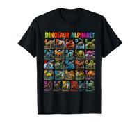 Types of Dinosaurs Alphabet ABC A-Z Dino Lover Kids Boys Maglietta