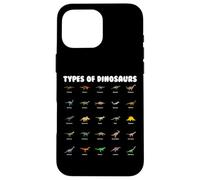 Types Of Dinosaurs Cute Cartoon Dino Design Custodia per iPhone 16 Pro Max