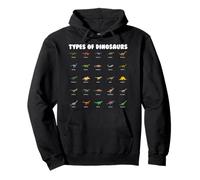 Types of Dinosaurs Cute Cartoon Dino Design Felpa con Cappuccio