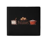 Types of Potato Novità Portafoglio Bifold Divertente Borsetta Tasca Frontale Porta Soldi con ID Slot per Carte di Credito per Uomo Donna 11,4 x 10,2 cm