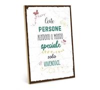 TypeStoff Targa in legno con aforisma - ALCUNE PERSONE RENDONO IL MONDO PIÙ SPECIALE BELLO - Stile vintage con citazione, adatta come articolo da regalo e decorazione a tema amicizia - HS-00573-IT