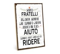 TypeStoff Targa in legno con aforisma - Siamo fratelli - In stile vintage con frase, articolo da regalo e decorazione a tema fratello, sorella, amore, famiglia e solidarietà - HS-00172-IT