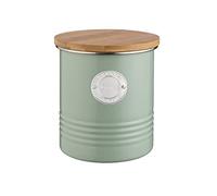 Typhoon LIVING Collection Barattolo per caffè ermetico, contenitore verde pastello per caffè, 1 litro, contenitore in acciaio, coperchio in bambù, contenitore ermetico con guarnizione in silicone, 12