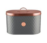 Typhoon Living portapane con Coperchio, in Acciaio Inox, Grigio/Rame, 34 x 18.5 x 20 cm